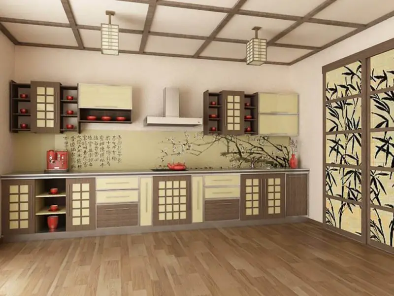 The Japanese style of kitchen ceilings