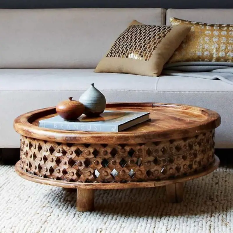 Interior items with wood carvings are fashionable at all times