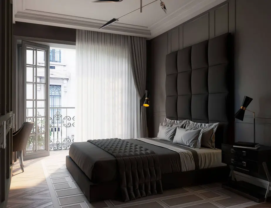 Bedroom in dark colors: design rules