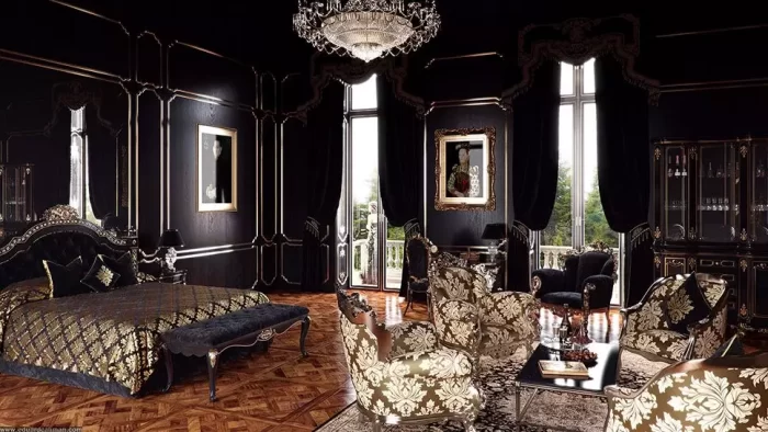 Bedroom interior design in black top ideas