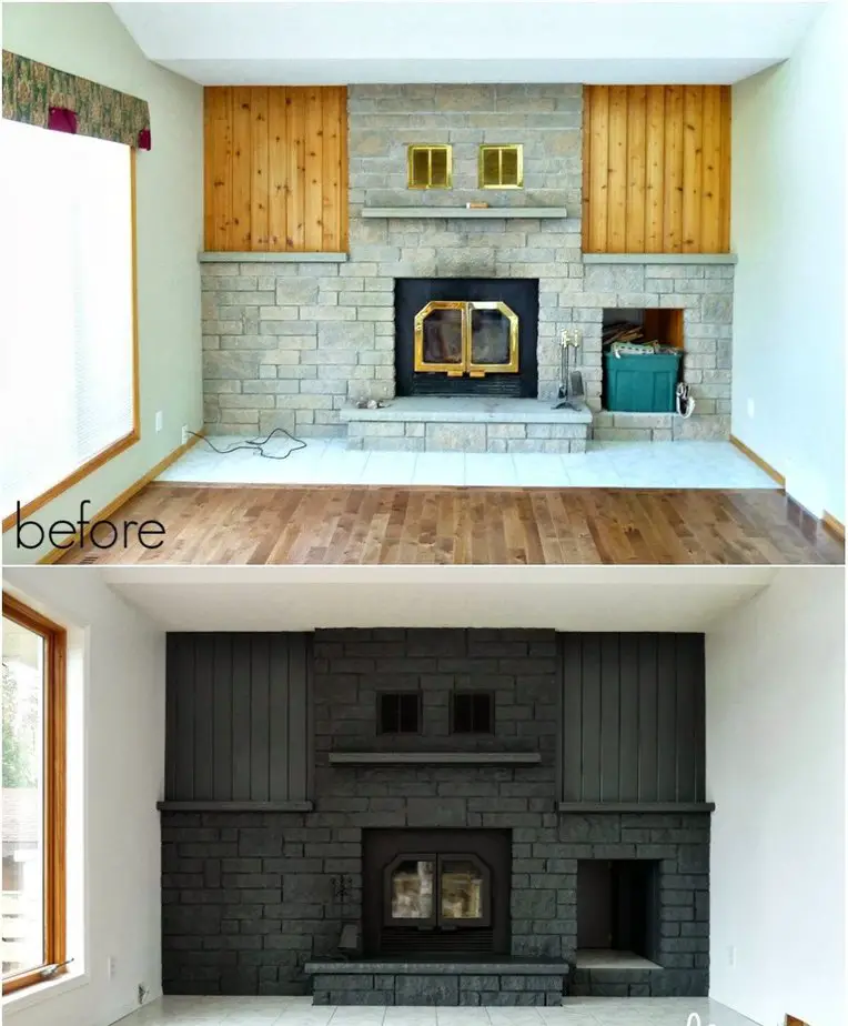 Painting fireplace brick grey (the right way)